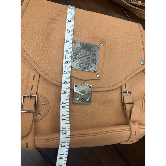Vintage Y2K Juicy Couture Shoulder Brown Tan Beige Key Lock Messenger Bag - Picture 14 of 15